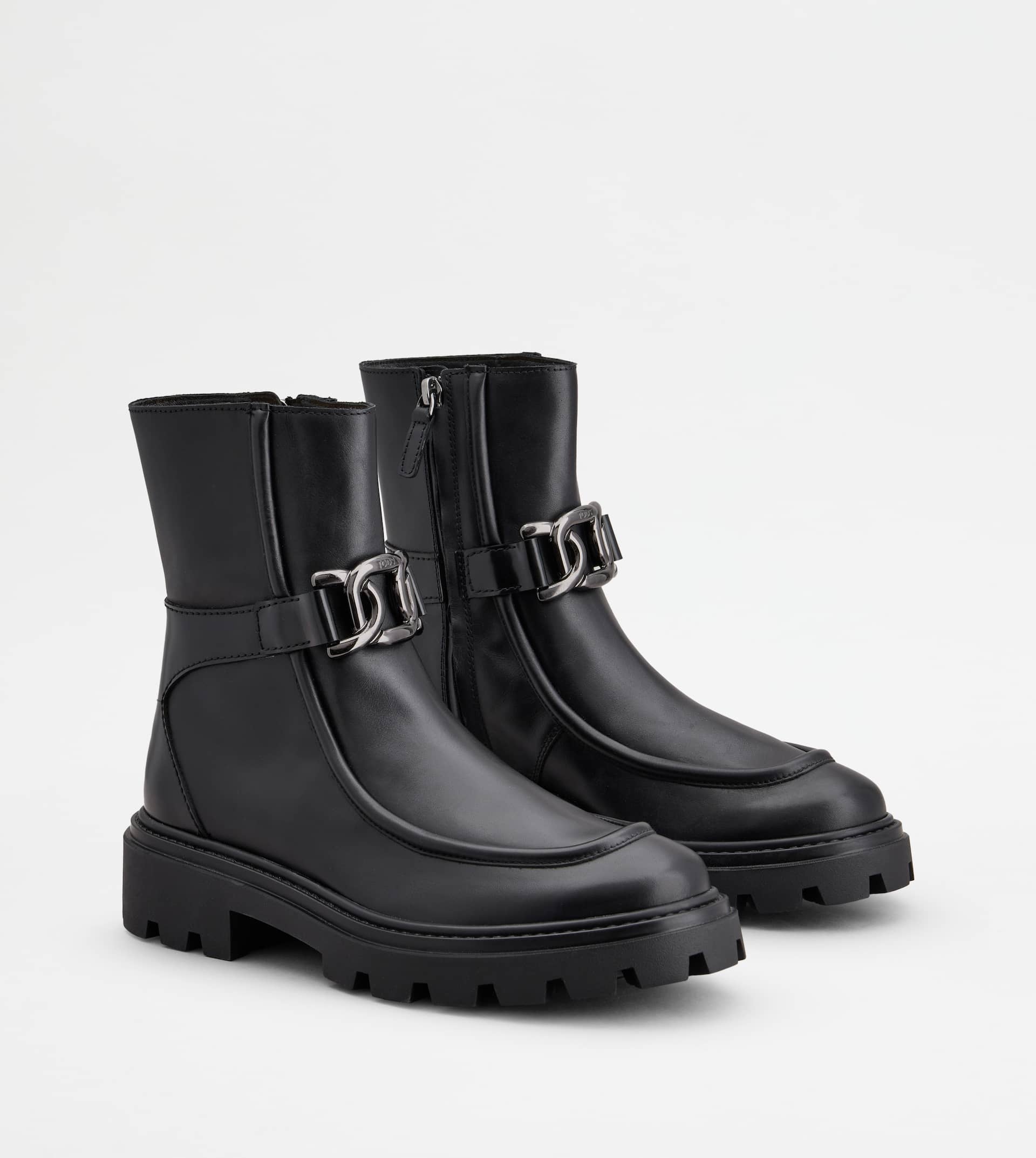KATE ANKLE BOOTS IN LEATHER - BLACK - 3