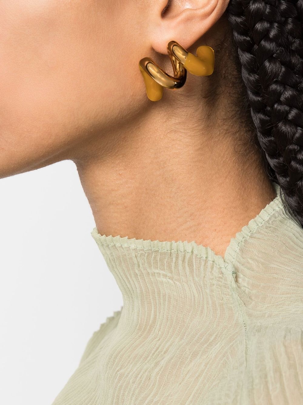 small rubberized curly earrings - 2