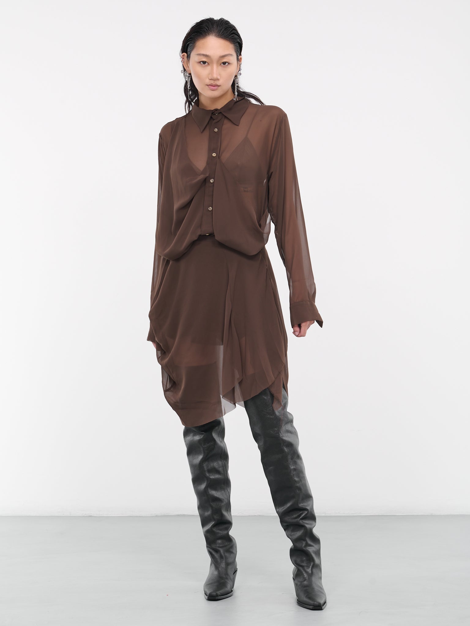 Draped Sheer Skirt - 6