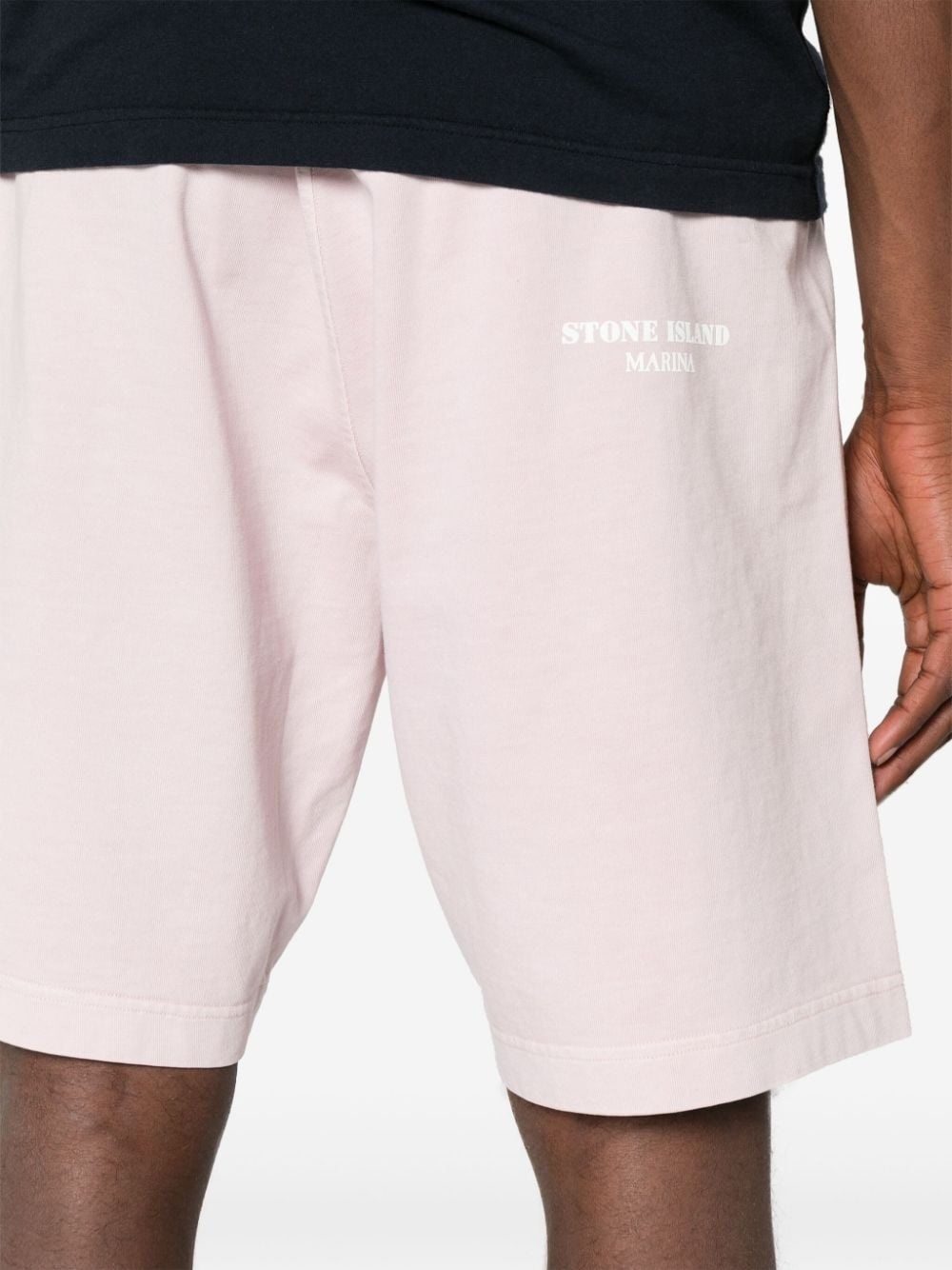 mid-rise cotton track shorts - 5