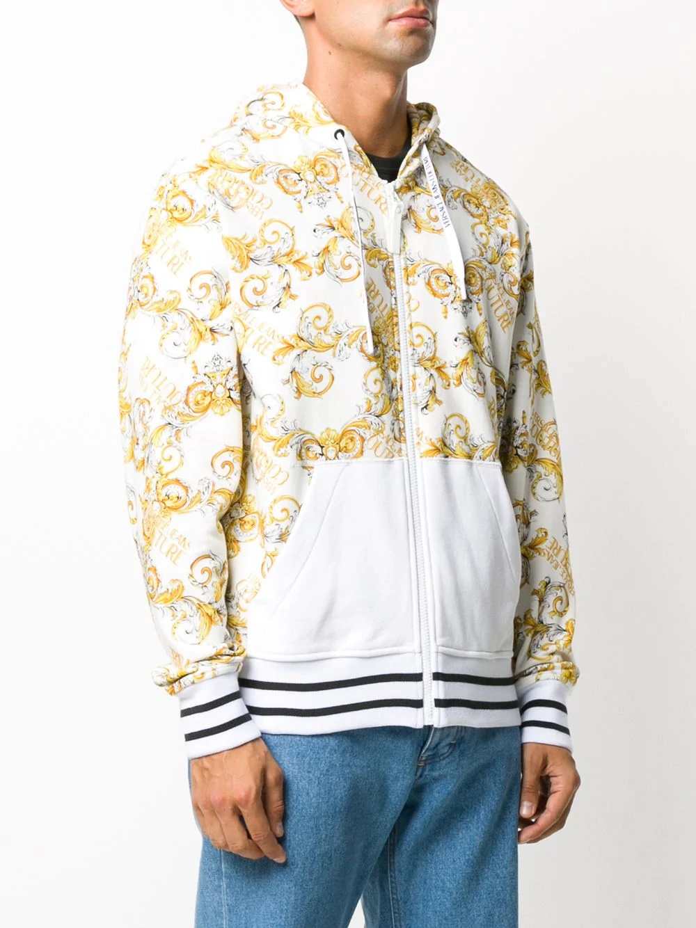 baroque print hoodie - 3