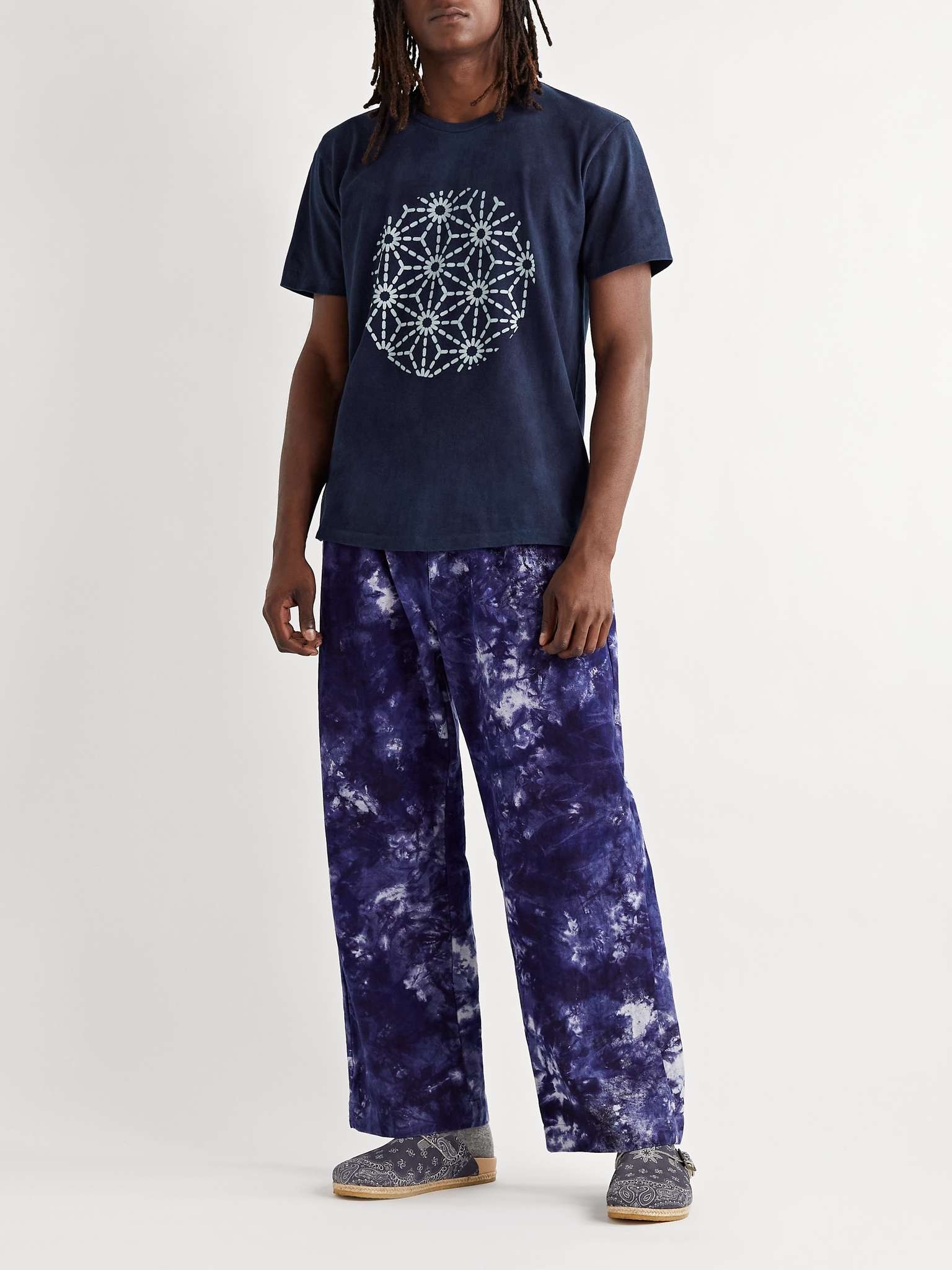 Indigo-Dyed Printed Cotton-Jersey T-Shirt - 2