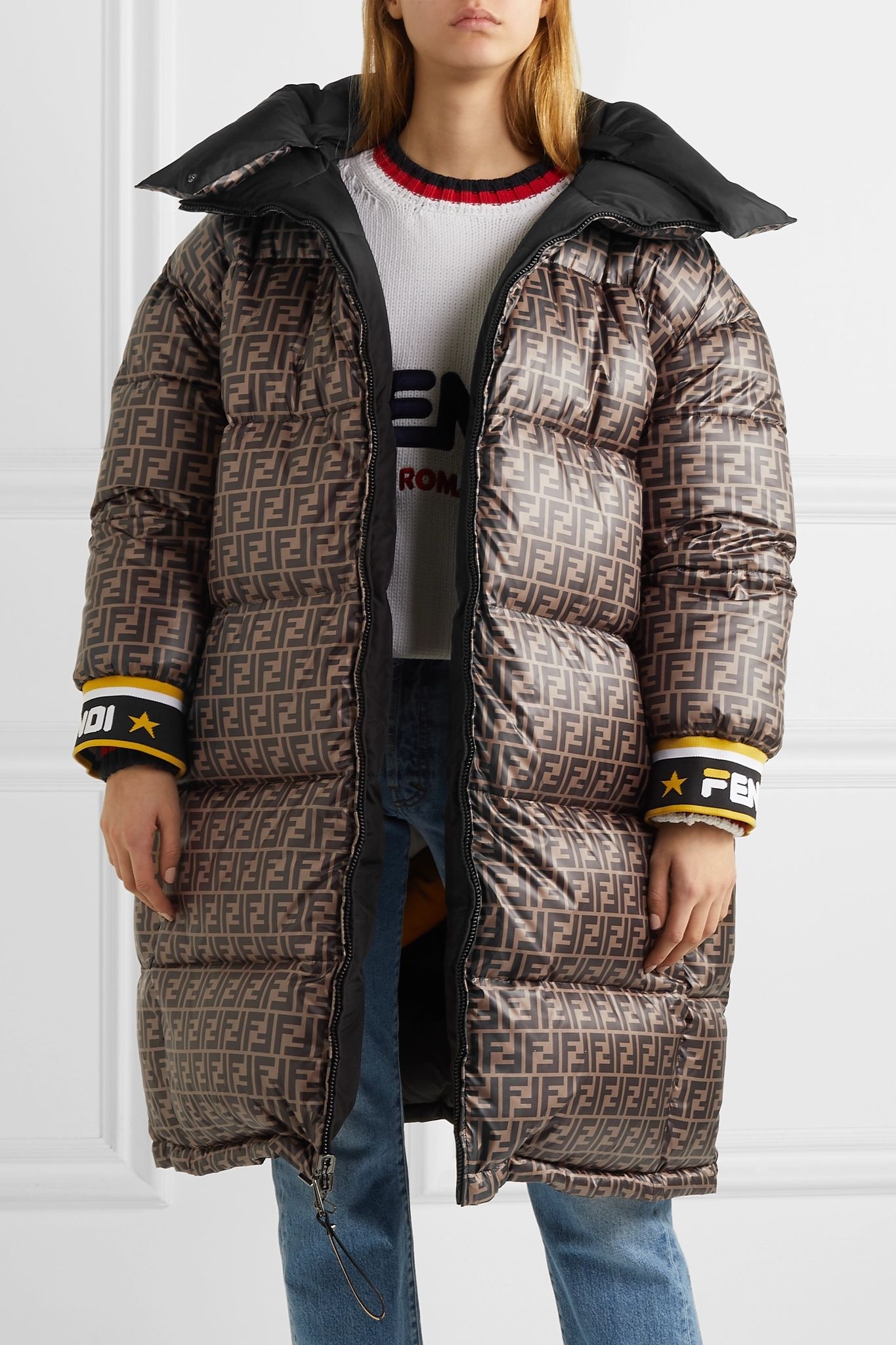 Reversible printed quilted shell down jacket  - 7