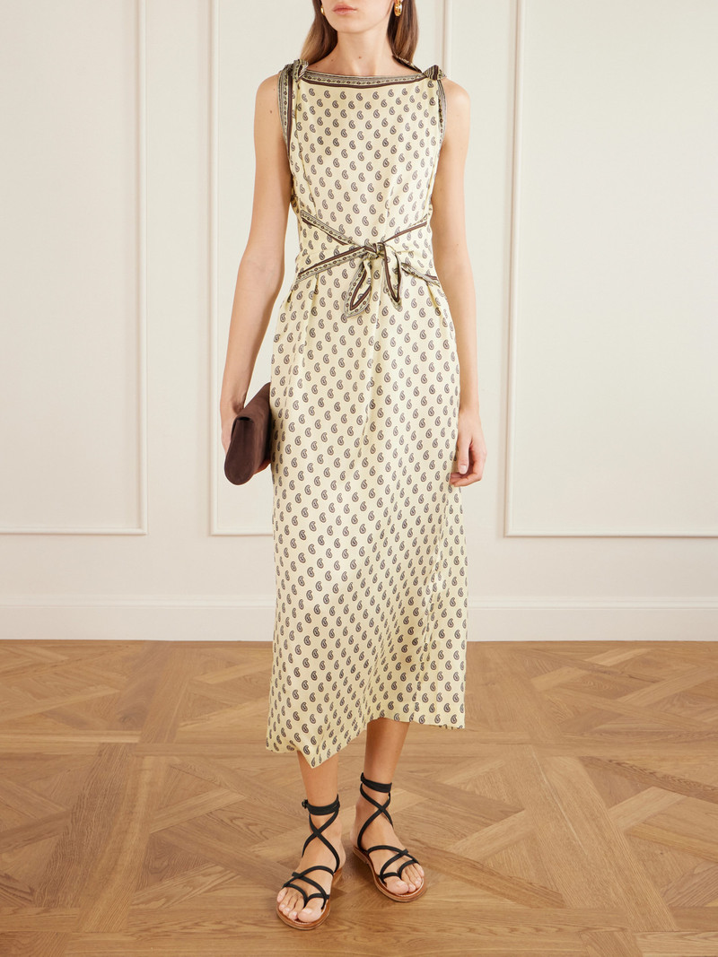 DÔEN Amorette Paisley-print Silk-blend Twill Midi Dress outlook