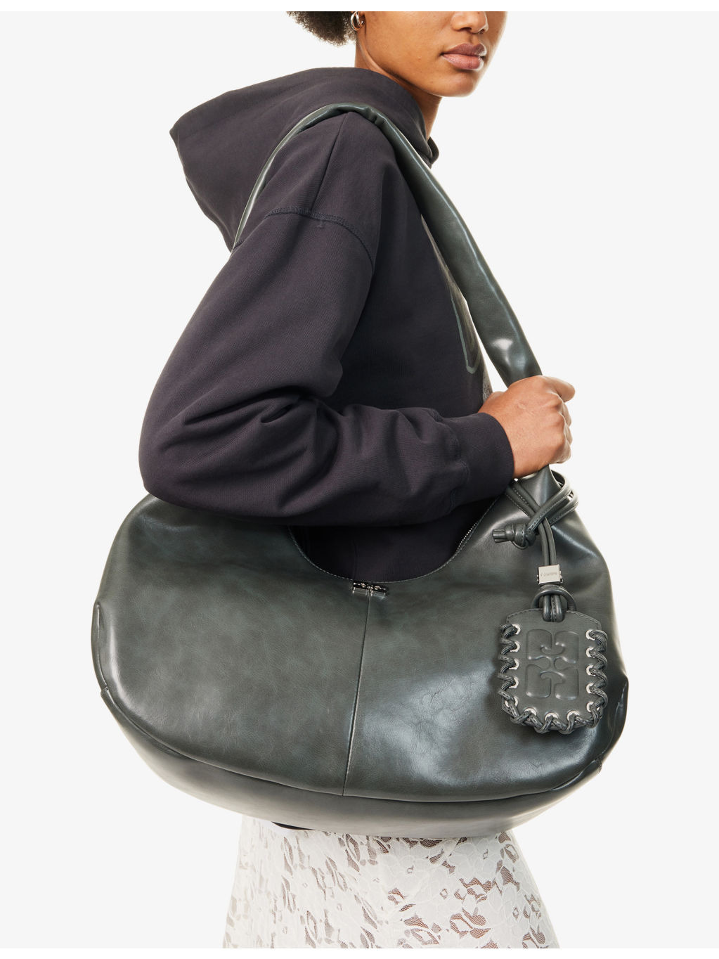 Bou Hobo Medium Leather-Blend Shoulder Bag - 2