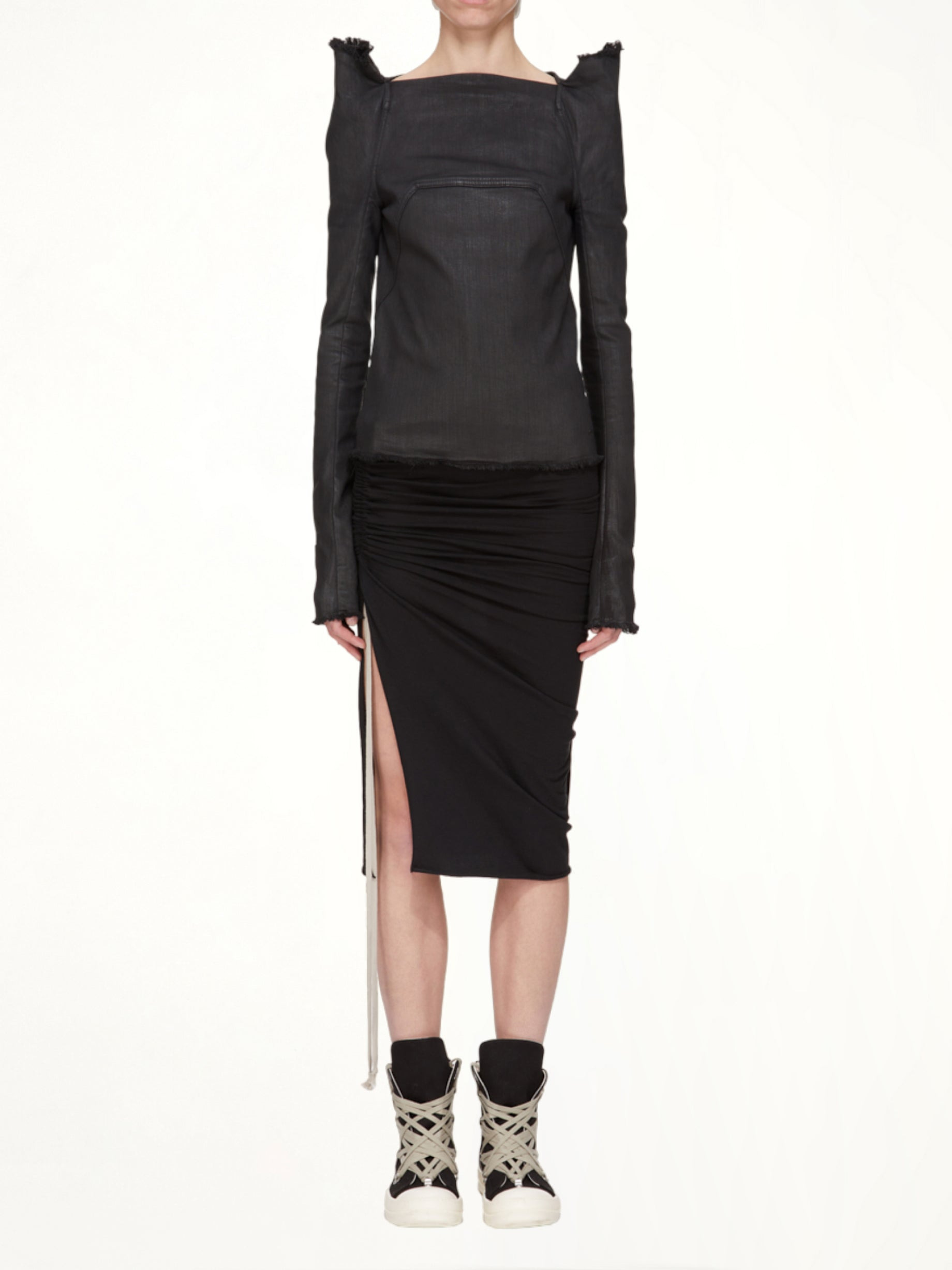 Soft EDFU Knee Skirt in Black - 5