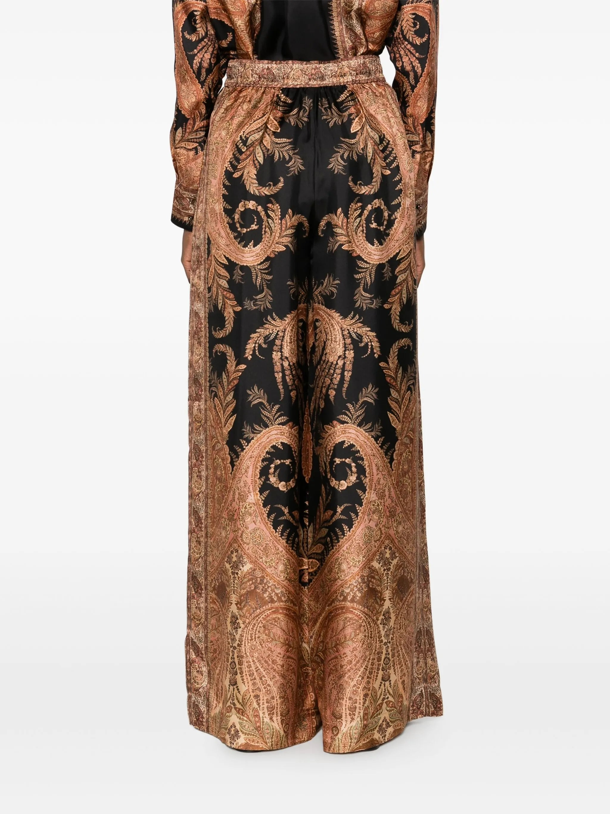 paisley-print drawstring trousers - 4