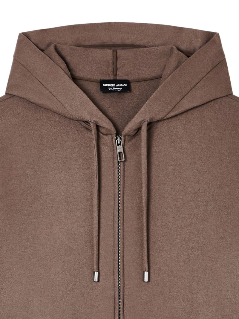 GIORGIO ARMANI zip-up drawstring hoodie outlook