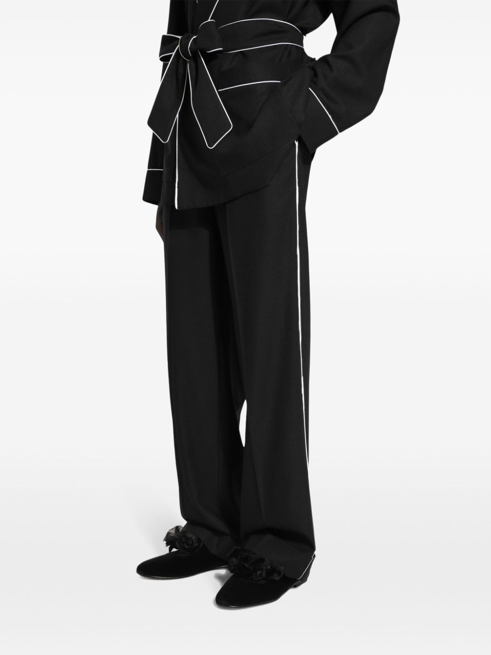 contrast-trim lounge trousers - 5