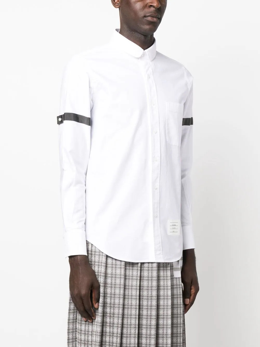 Straight Fit Mini Round Collar Shirt - 3