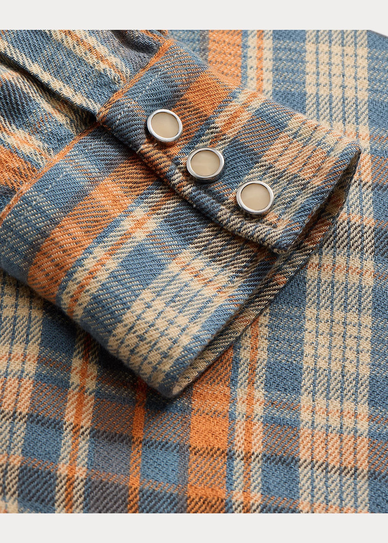 Slim Fit Plaid Twill Western Shirt 4