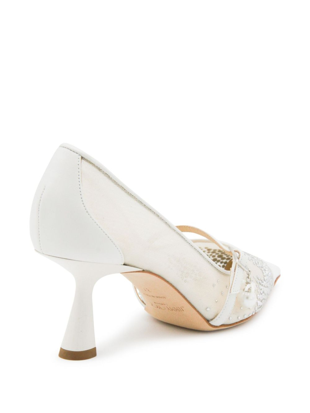 65mm crystal-embellished mesh pumps - 3