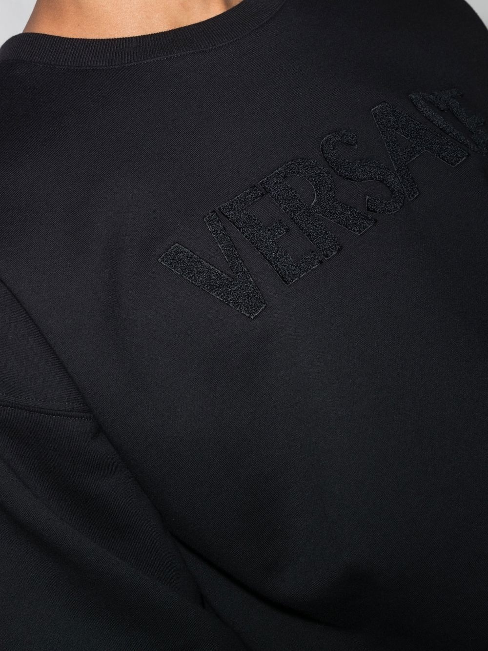 embroidered logo crew neck sweatshirt - 4