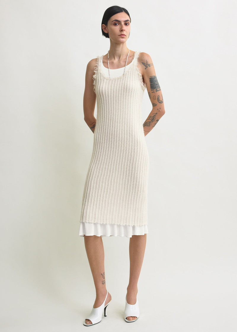 TOTEME Mohair knit tank dress off-white outlook