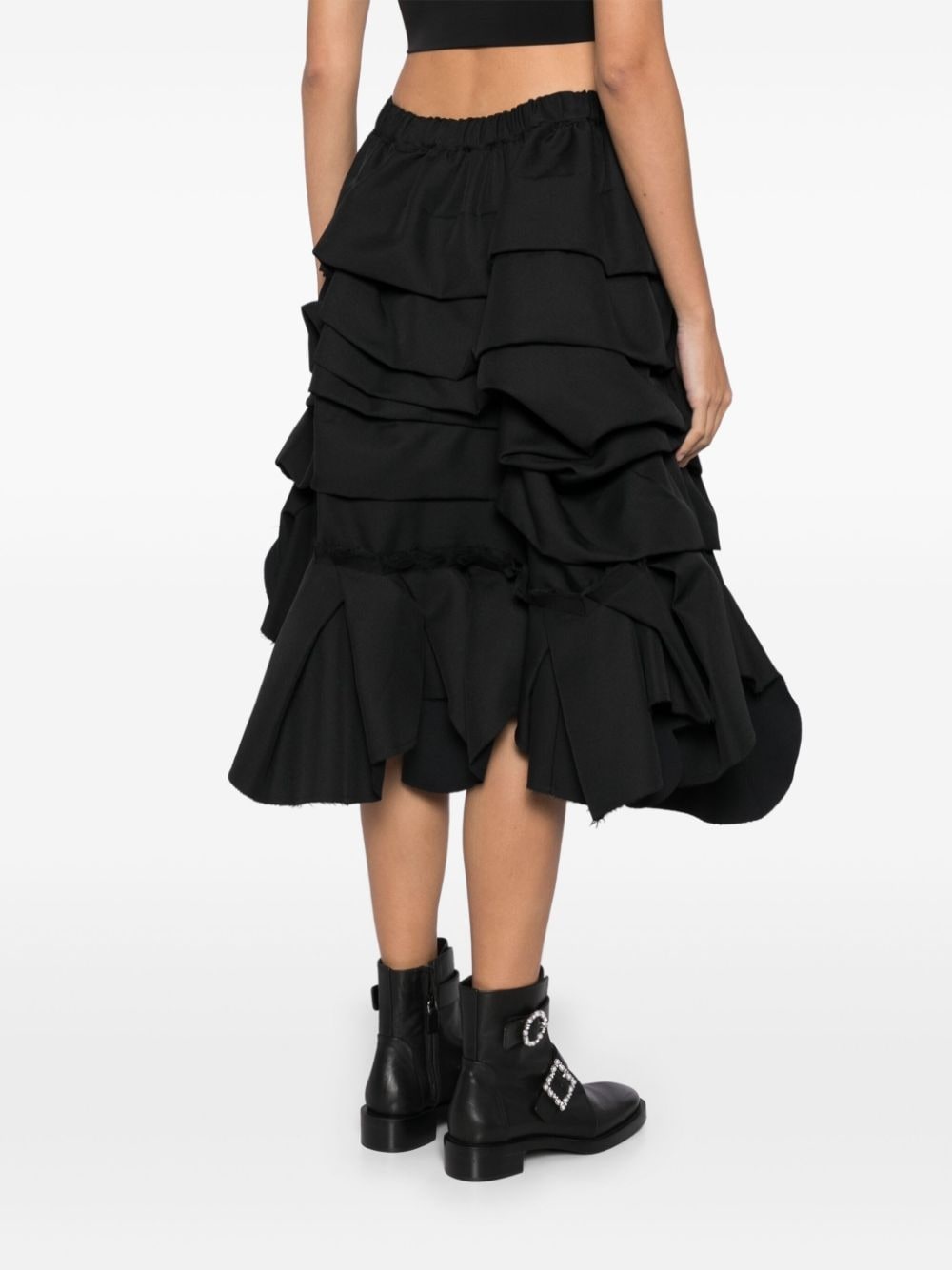 ruffled tiered midi skirt - 4