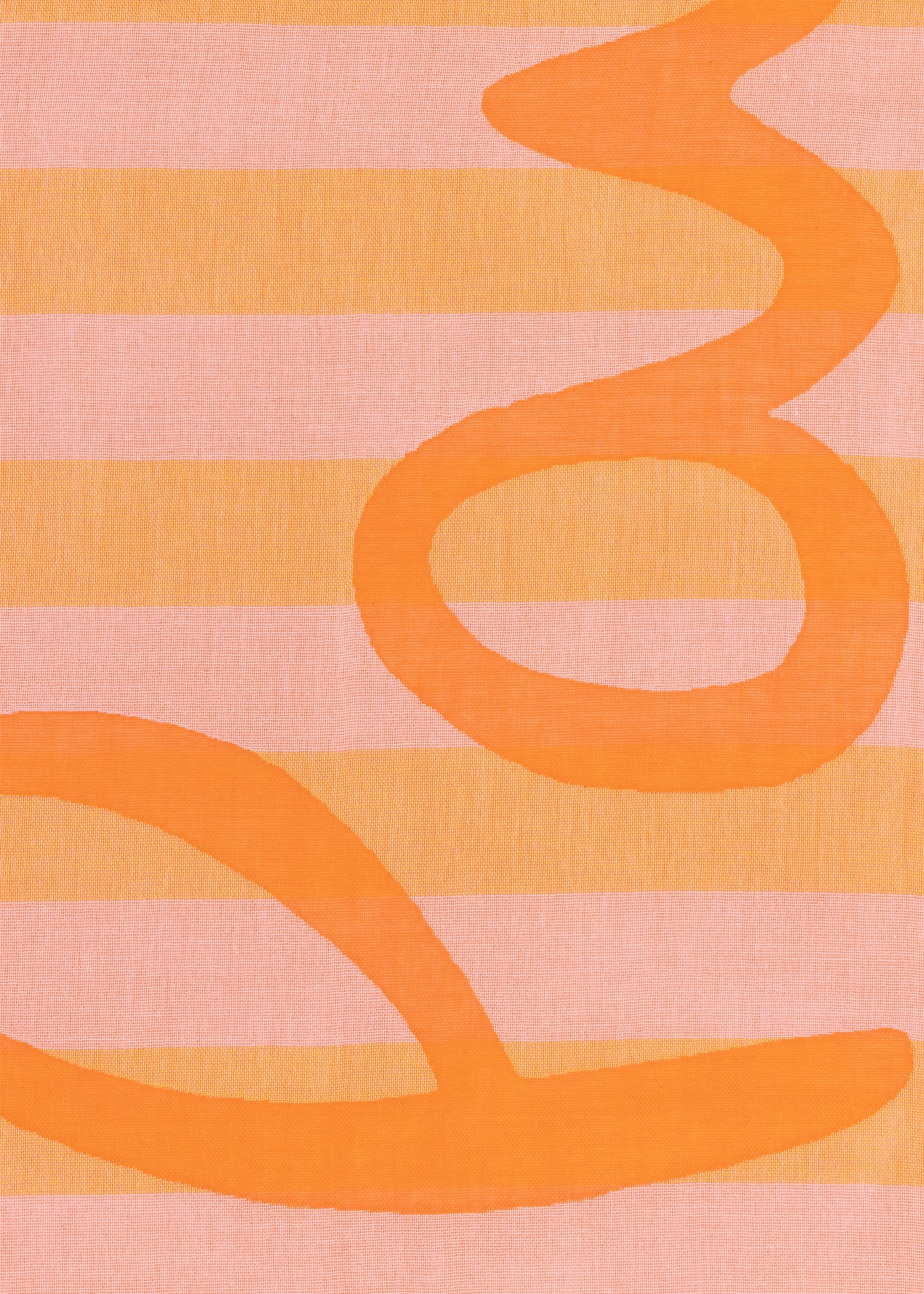 Women's Orange Horizontal Stripe Logo Scarf - 4