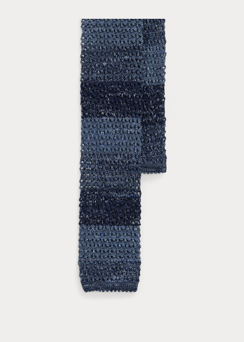Striped Knit Silk-Linen Tie 1