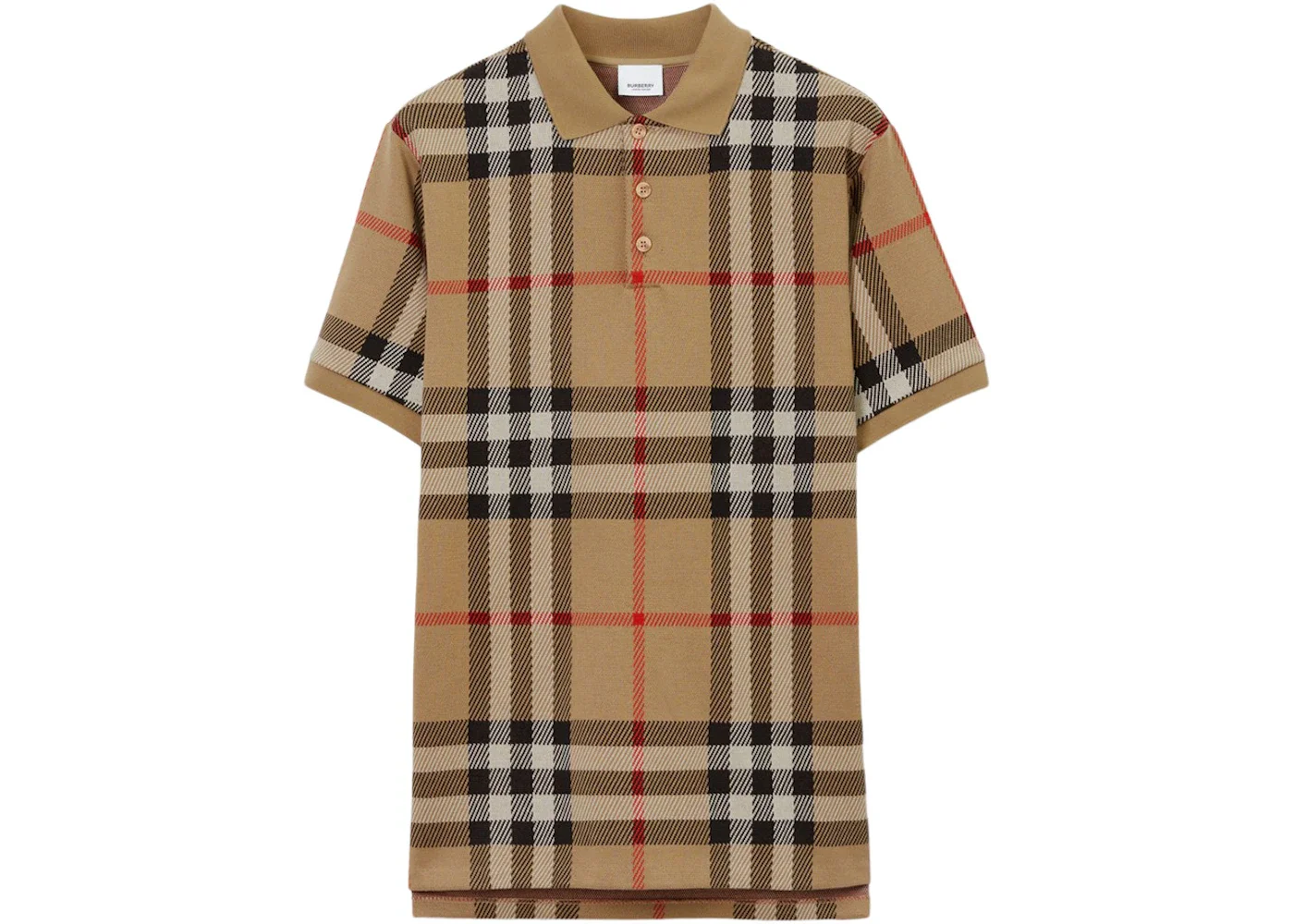 Burberry Check Cotton Jacquard Polo Shirt Archive Beige - 1