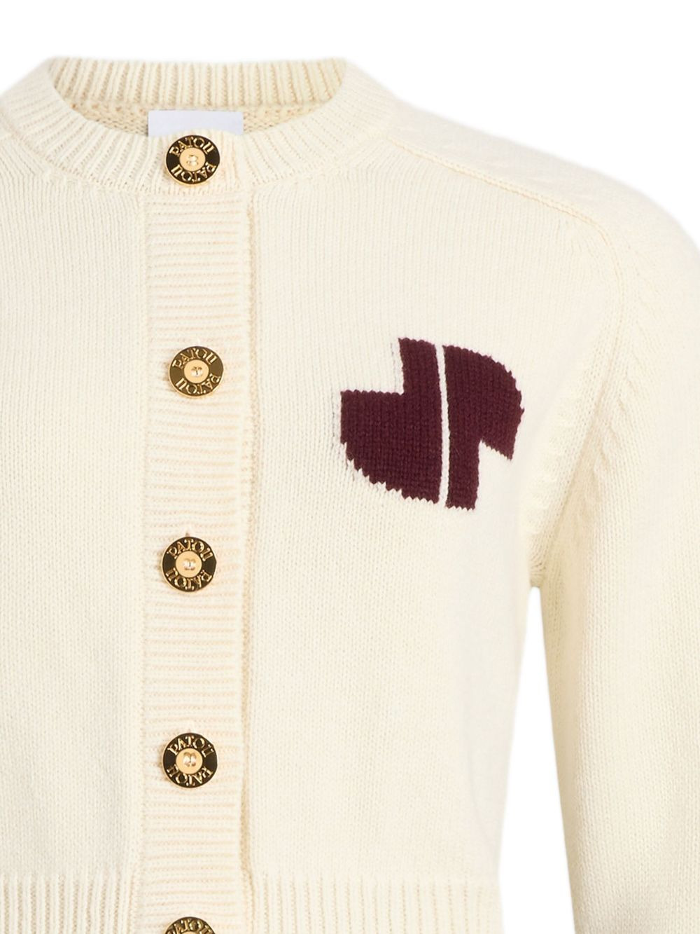intarsia button cardigan - 2