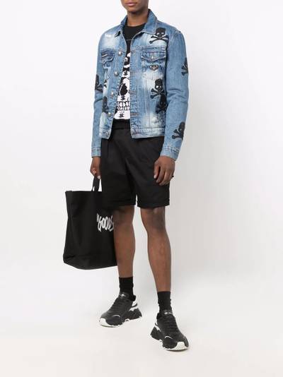 PHILIPP PLEIN skull patch denim jacket outlook