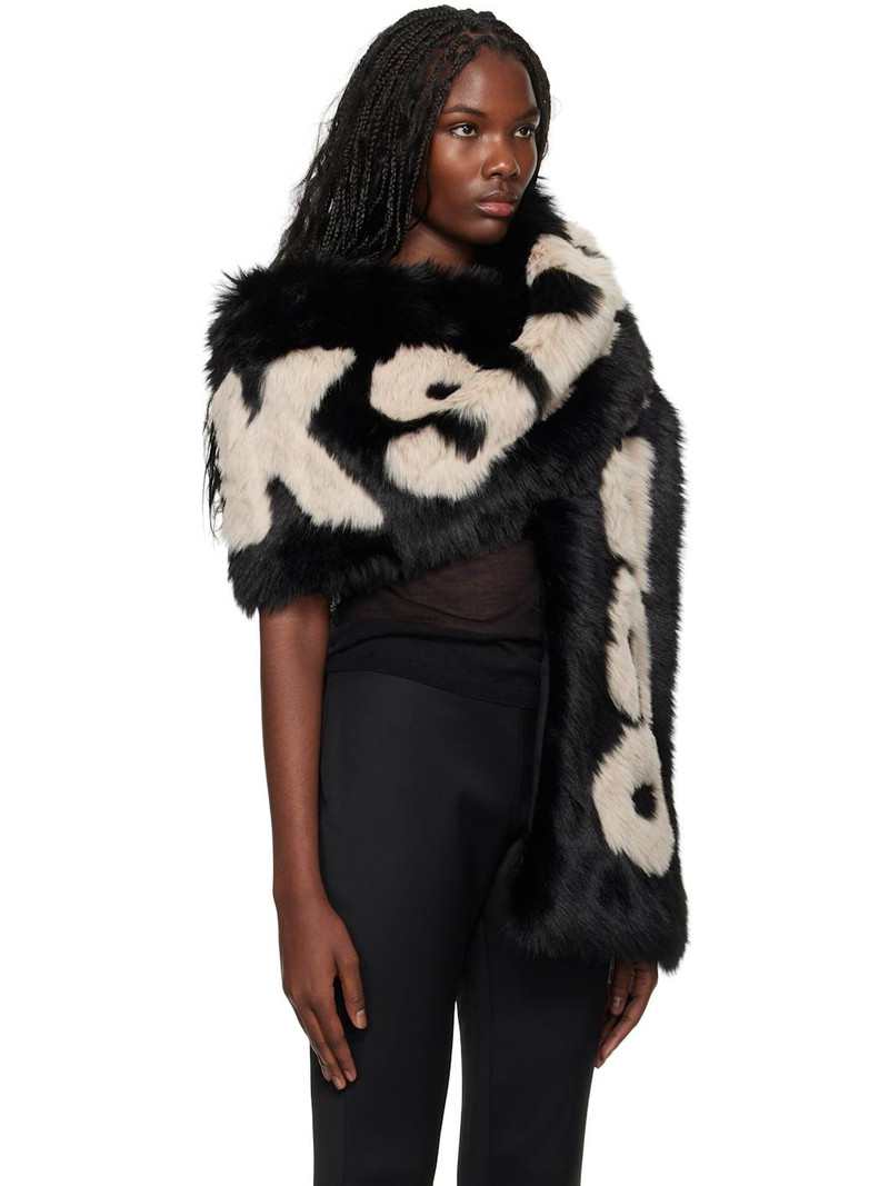 032c Black Anti-Gauguin Faux Fur Scarf outlook