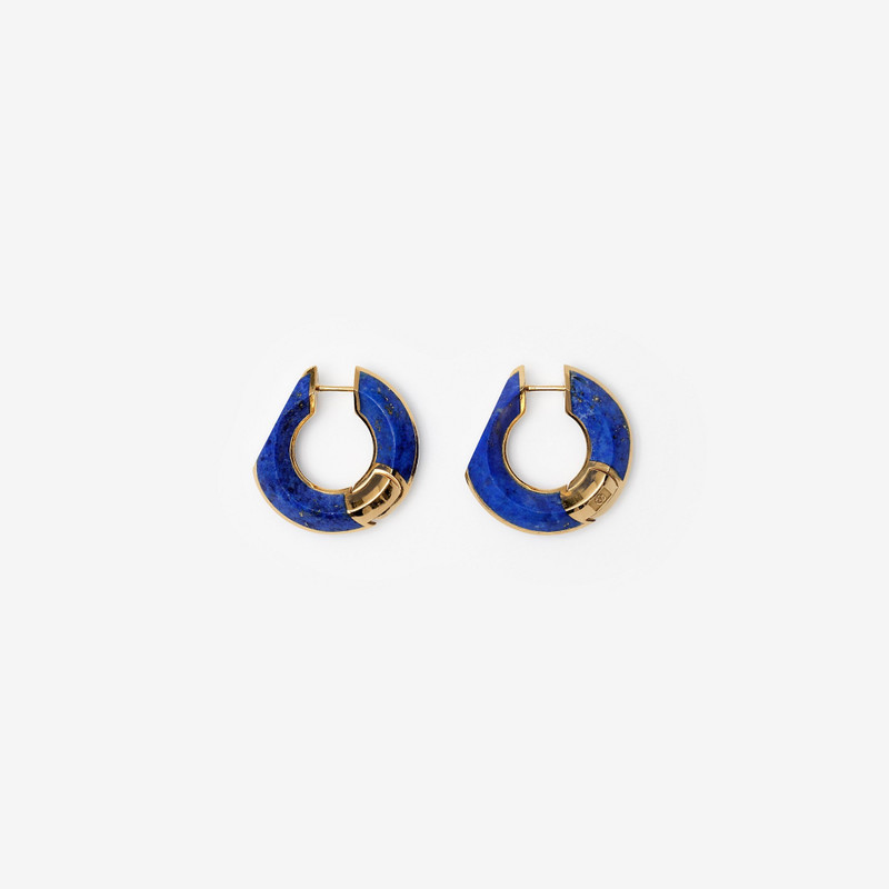 Lapis Small Hollow Hoop Earrings 1