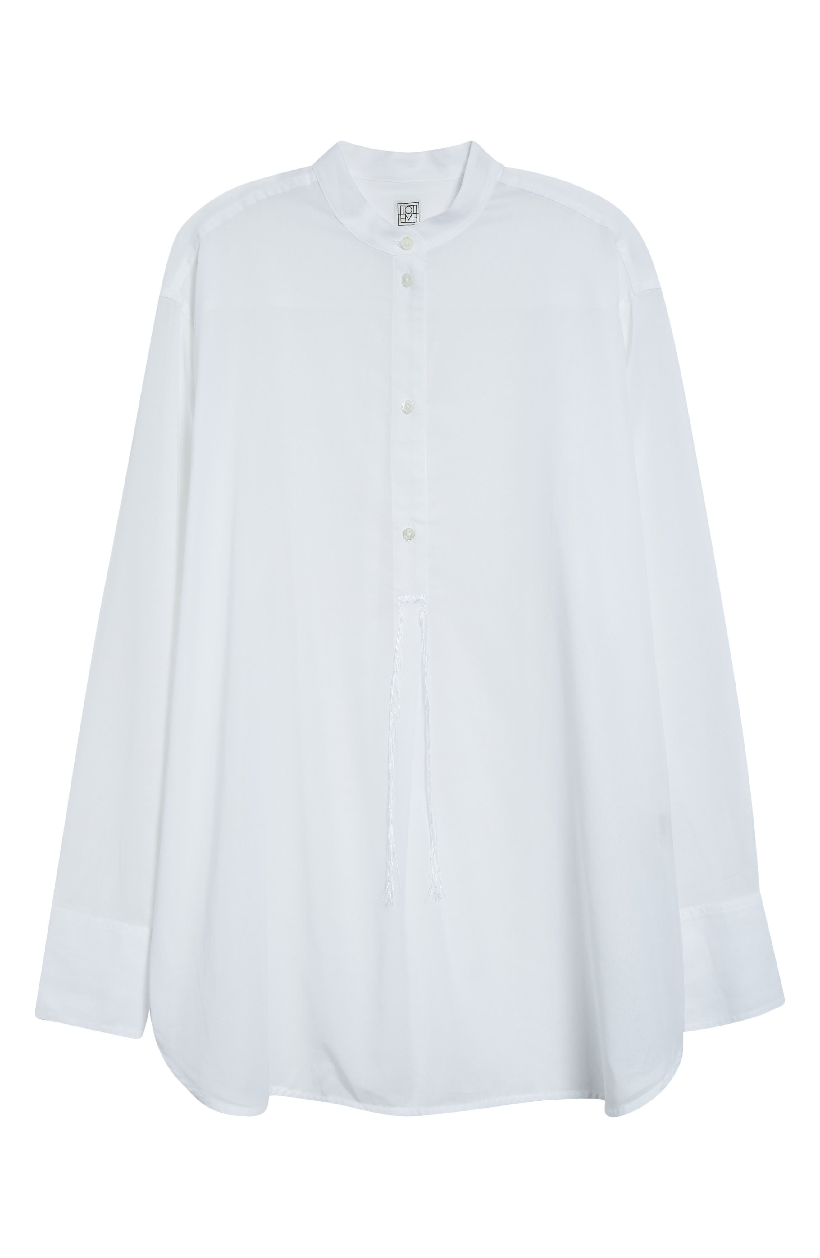 TOTEME Organic Cotton Tunic Top in White at Nordstrom - 5