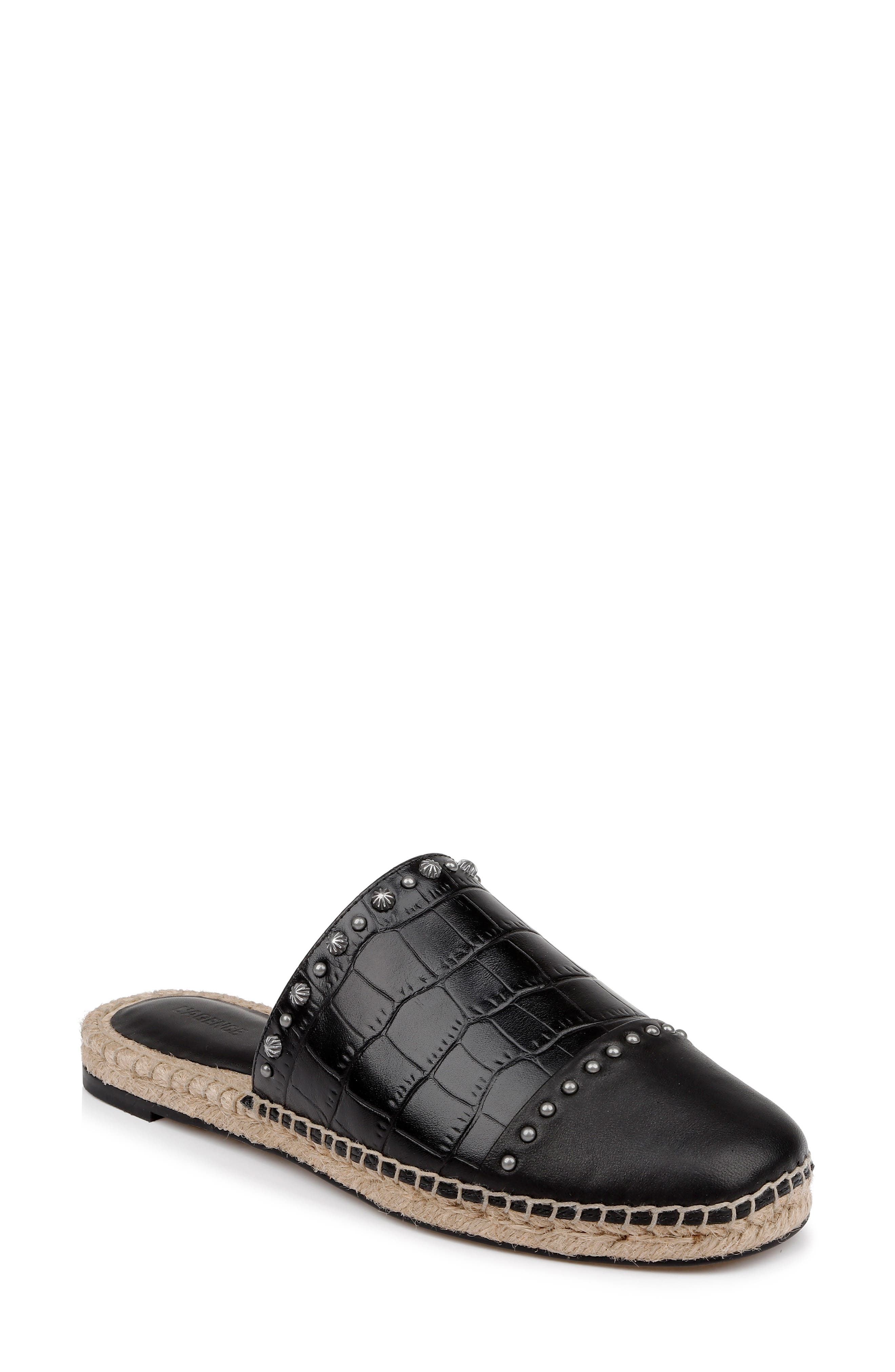 L'AGENCE Helenor Croc Embossed Mule in Black Croco Embossed at Nordstrom - 1