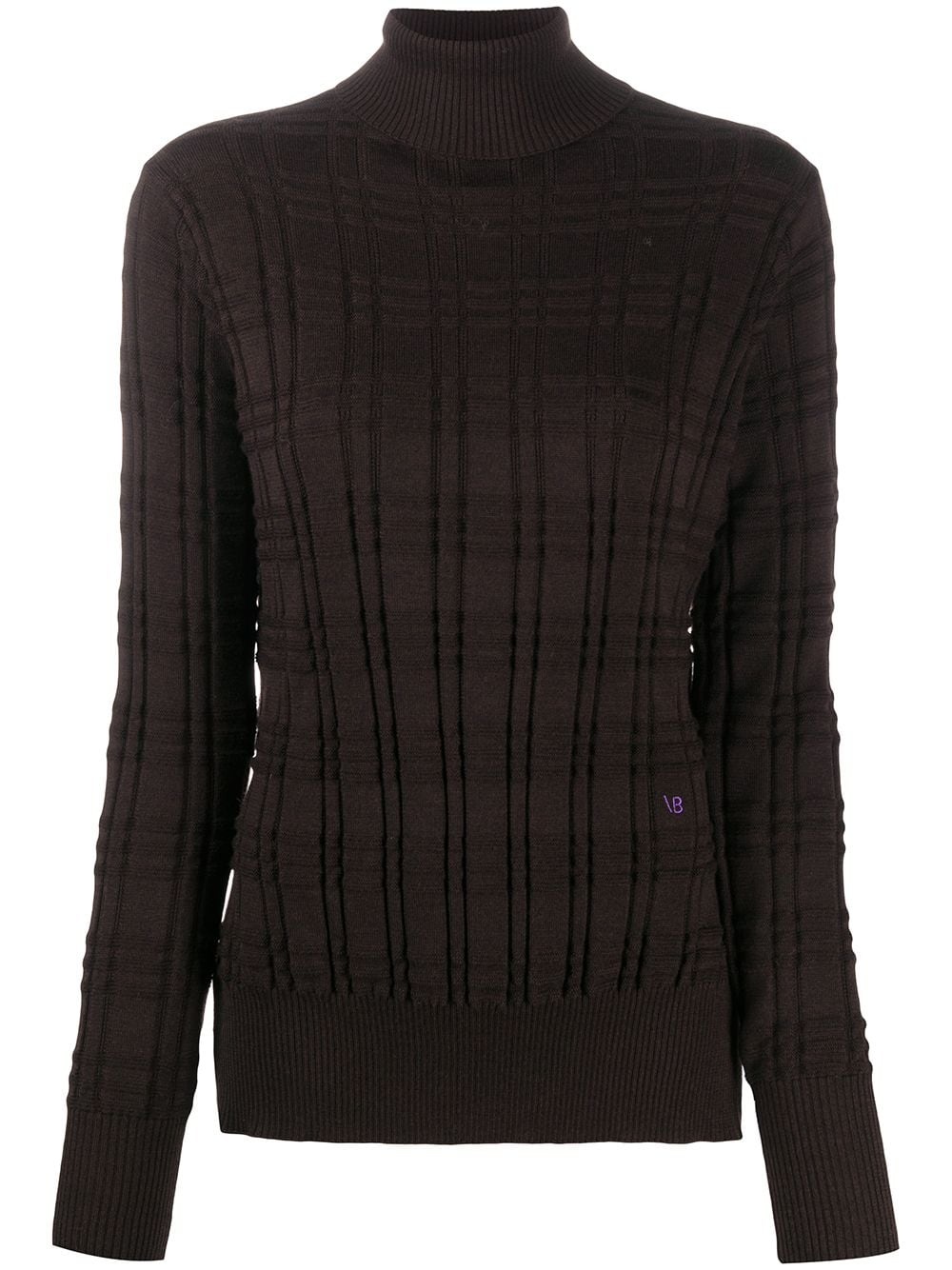 roll neck long-sleeved jumper - 1