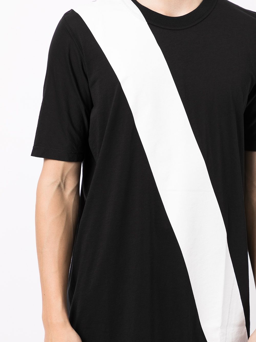 diagonal stripe contrast T-shirt - 5