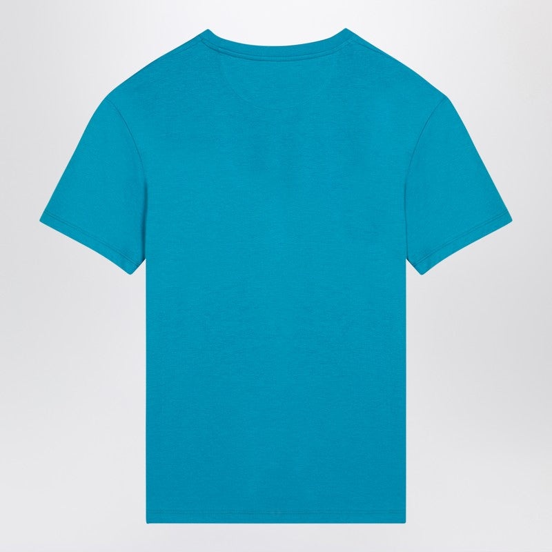 Valentino Light Blue T-Shirt With Logo Patch Men - 2