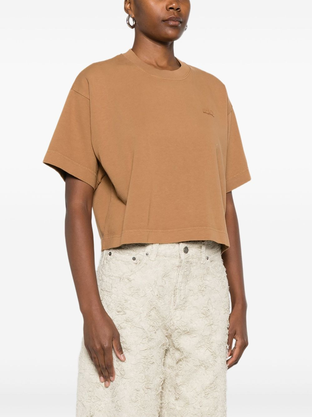Tonal Logo cropped T-shirt - 3