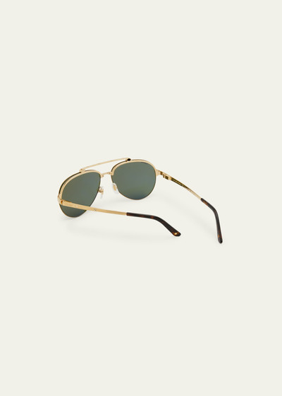 Cartier Men's Metal Double-Bridge Aviator Sunglasses outlook