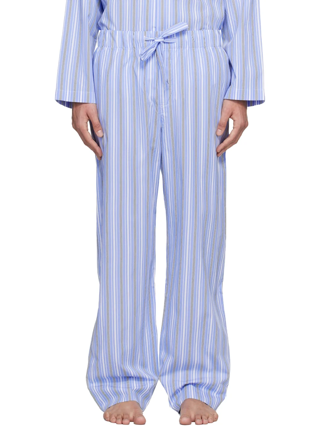 Blue & White Poplin Pyjama Pants - 1