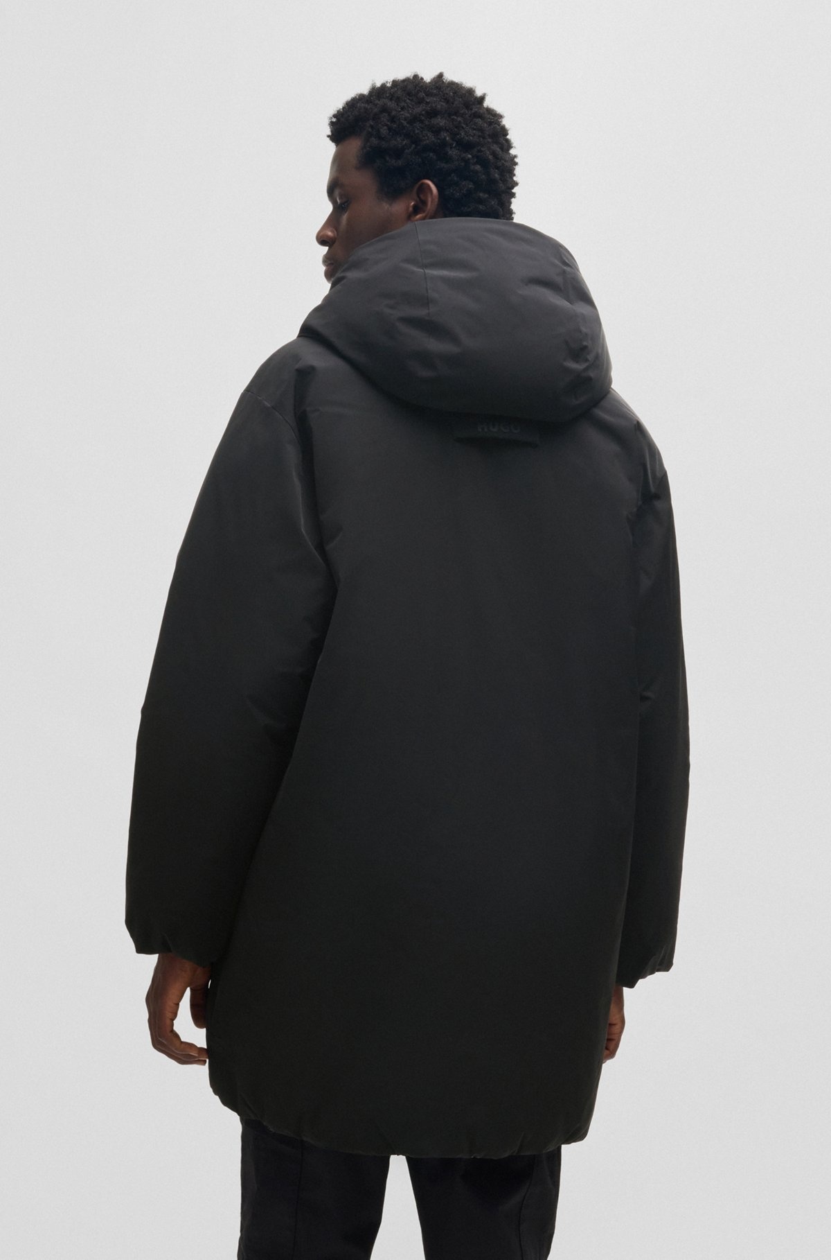 WATER-REPELLENT PARKA JACKET IN SUPERBLACK FABRIC - 5