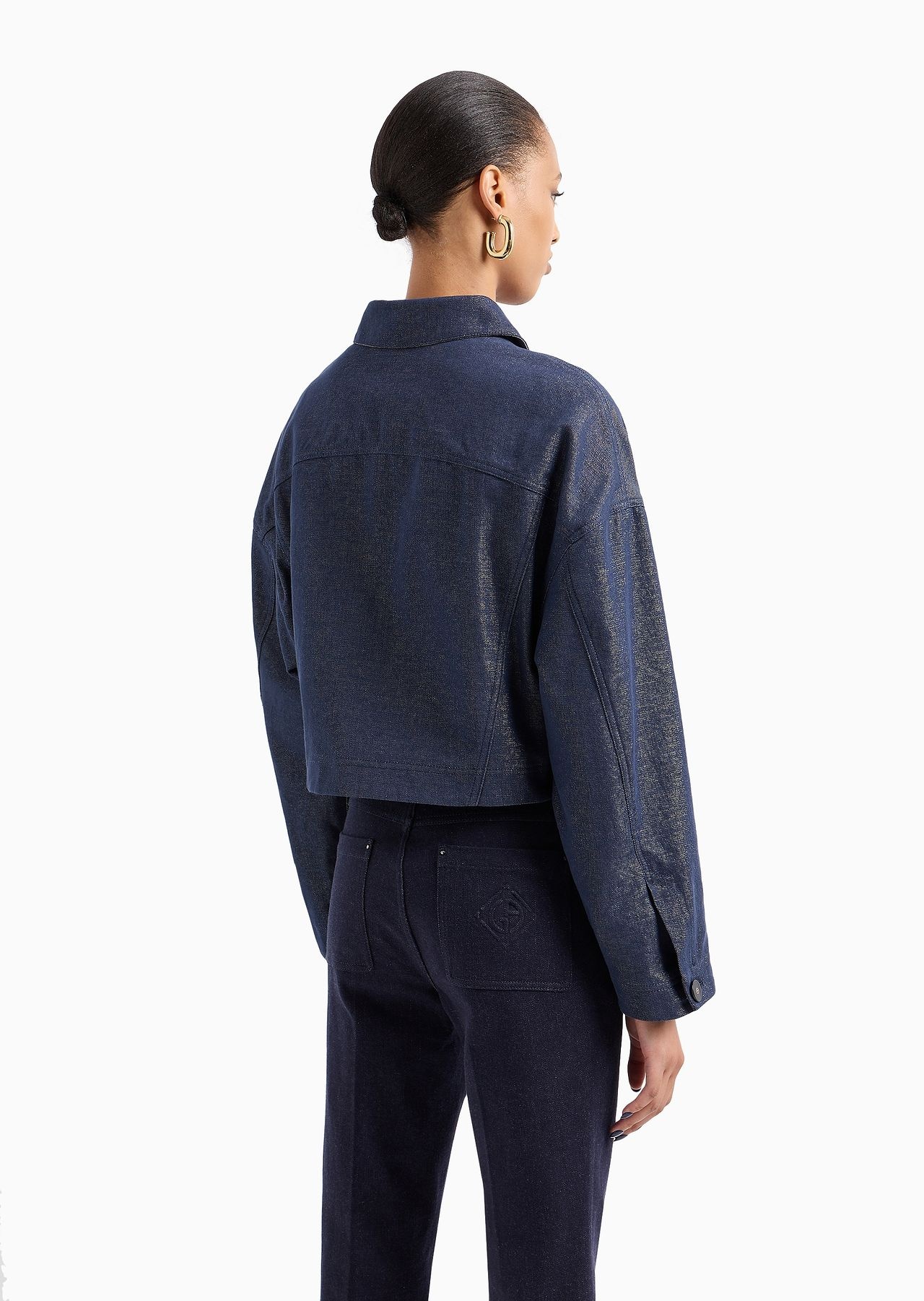 Denim Collection blouson cotton, viscose and lurex denim - 3