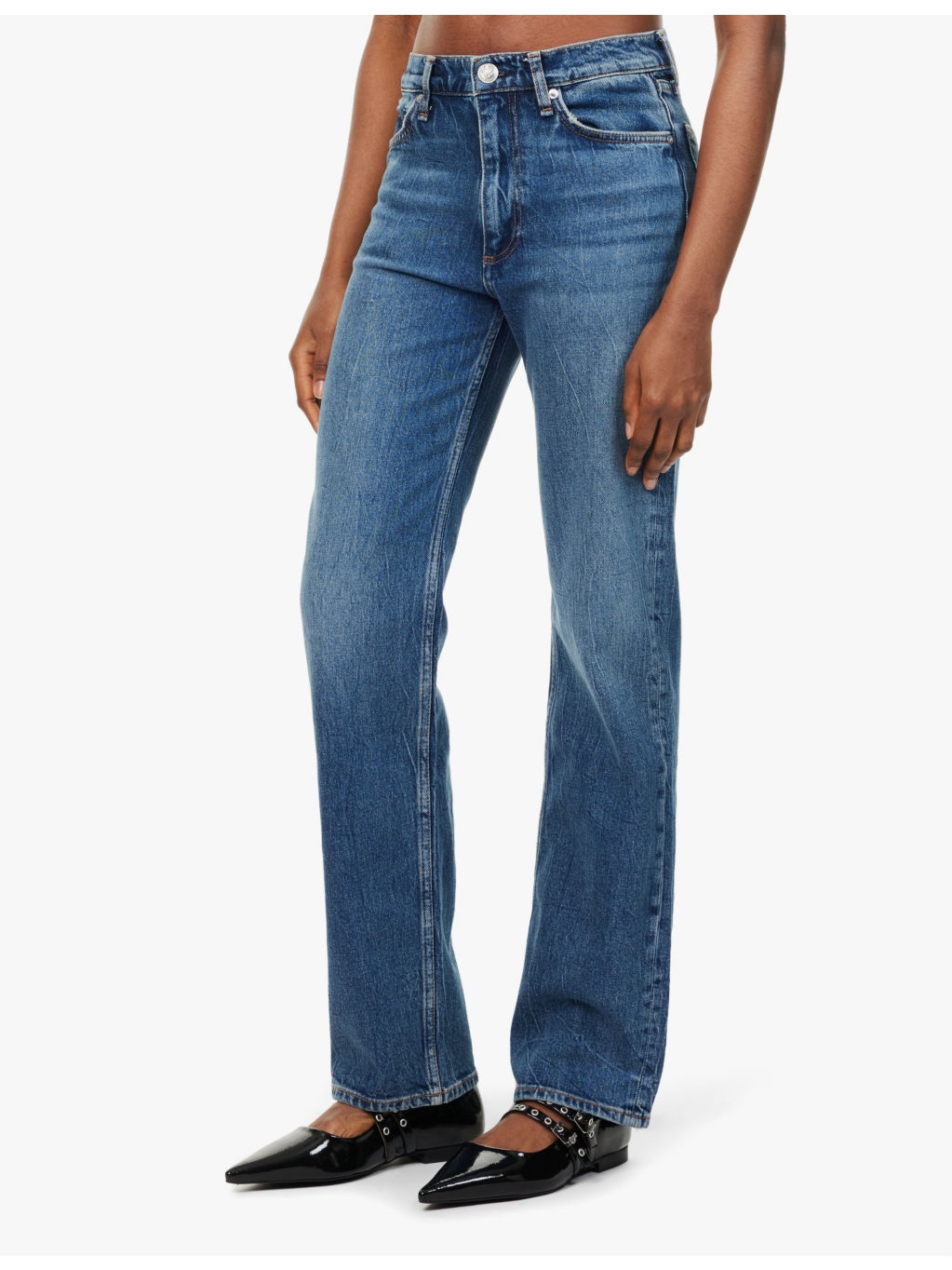 Harlow straight-leg mid-rise stretch-denim jeans - 3
