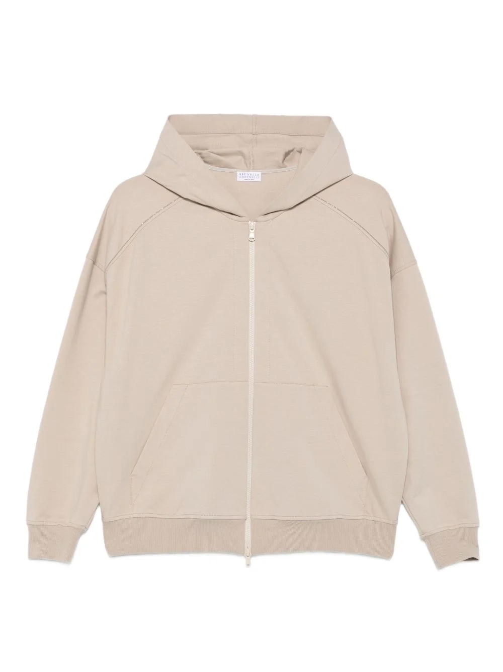 Monili chain-detail zip-front hoodie - 1