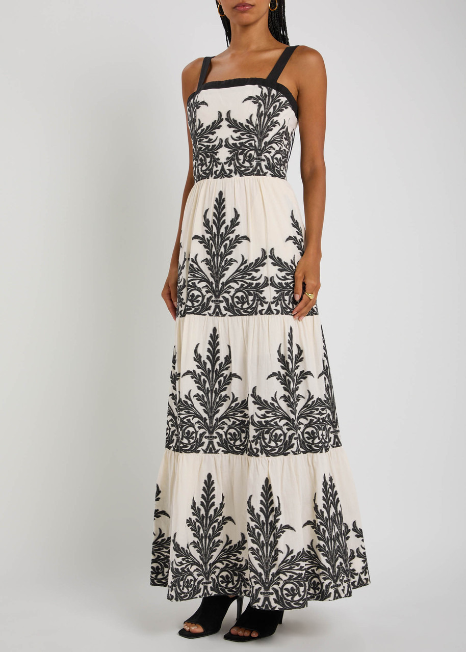 Alice + Olivia Saige Tiered Cotton Maxi Dress - 2