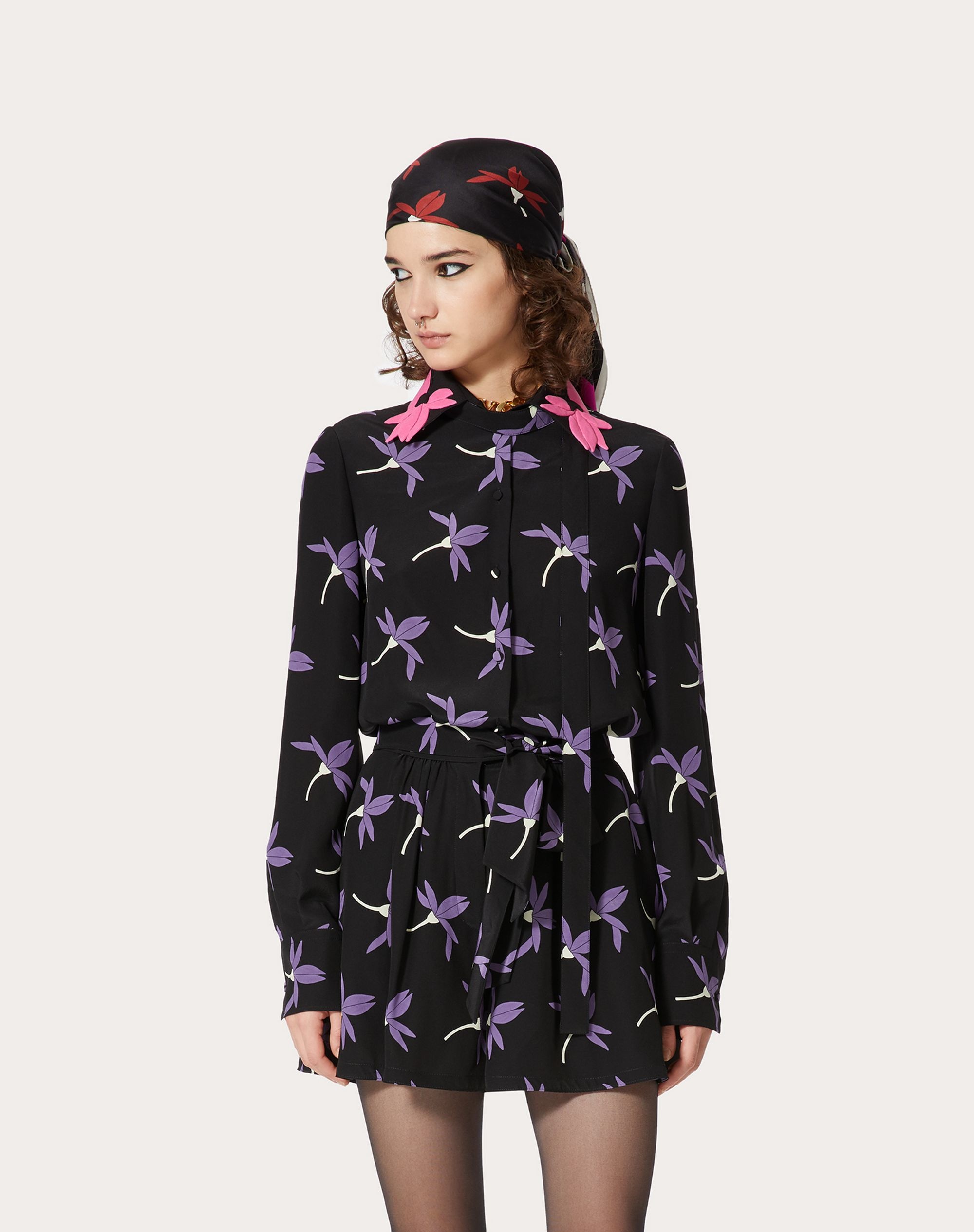 PRINTED CREPE DE CHINE SHIRT - 3