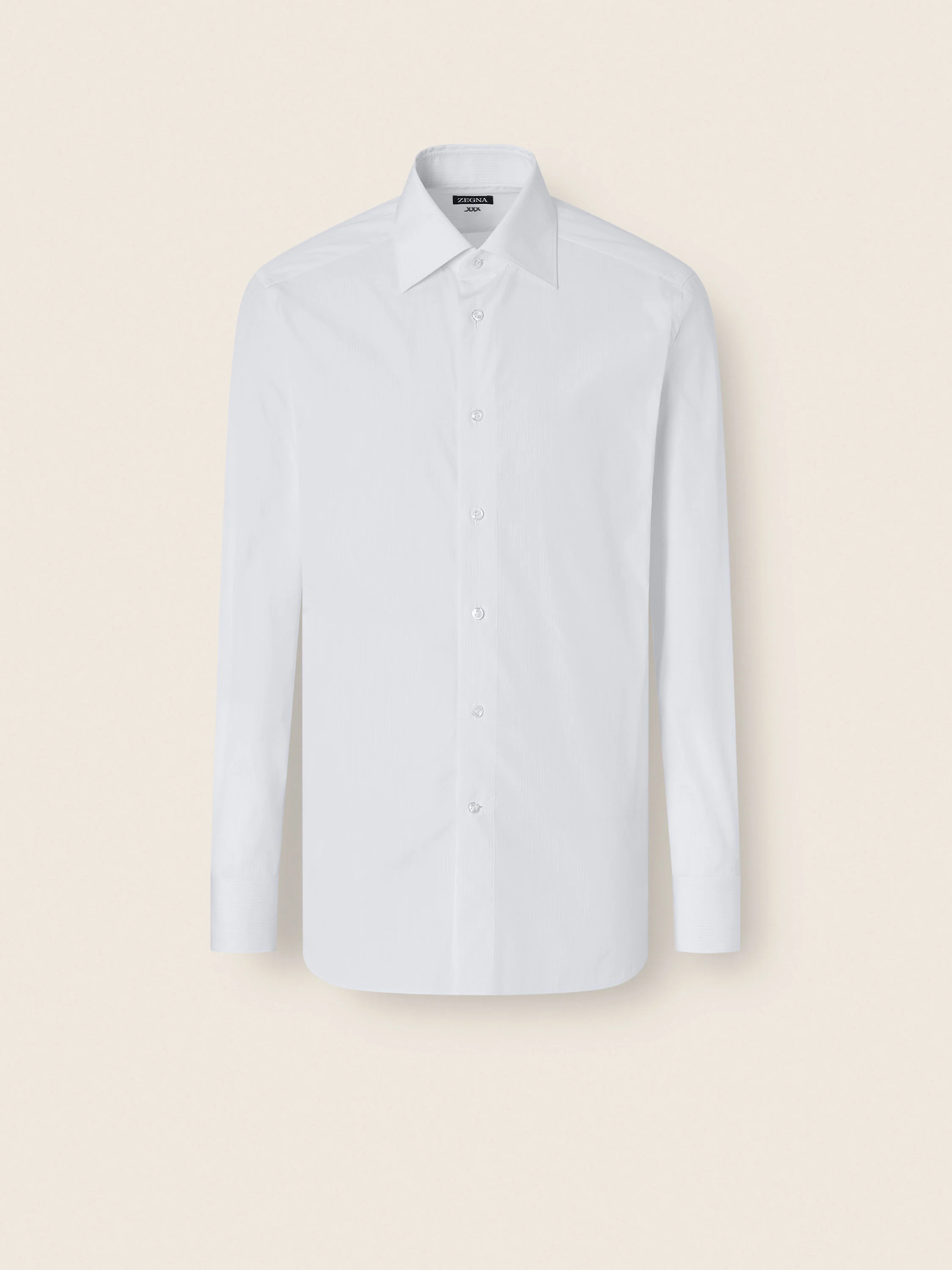 WHITE AND LIGHT BLUE STRIPED COTTON SHIRT - 1