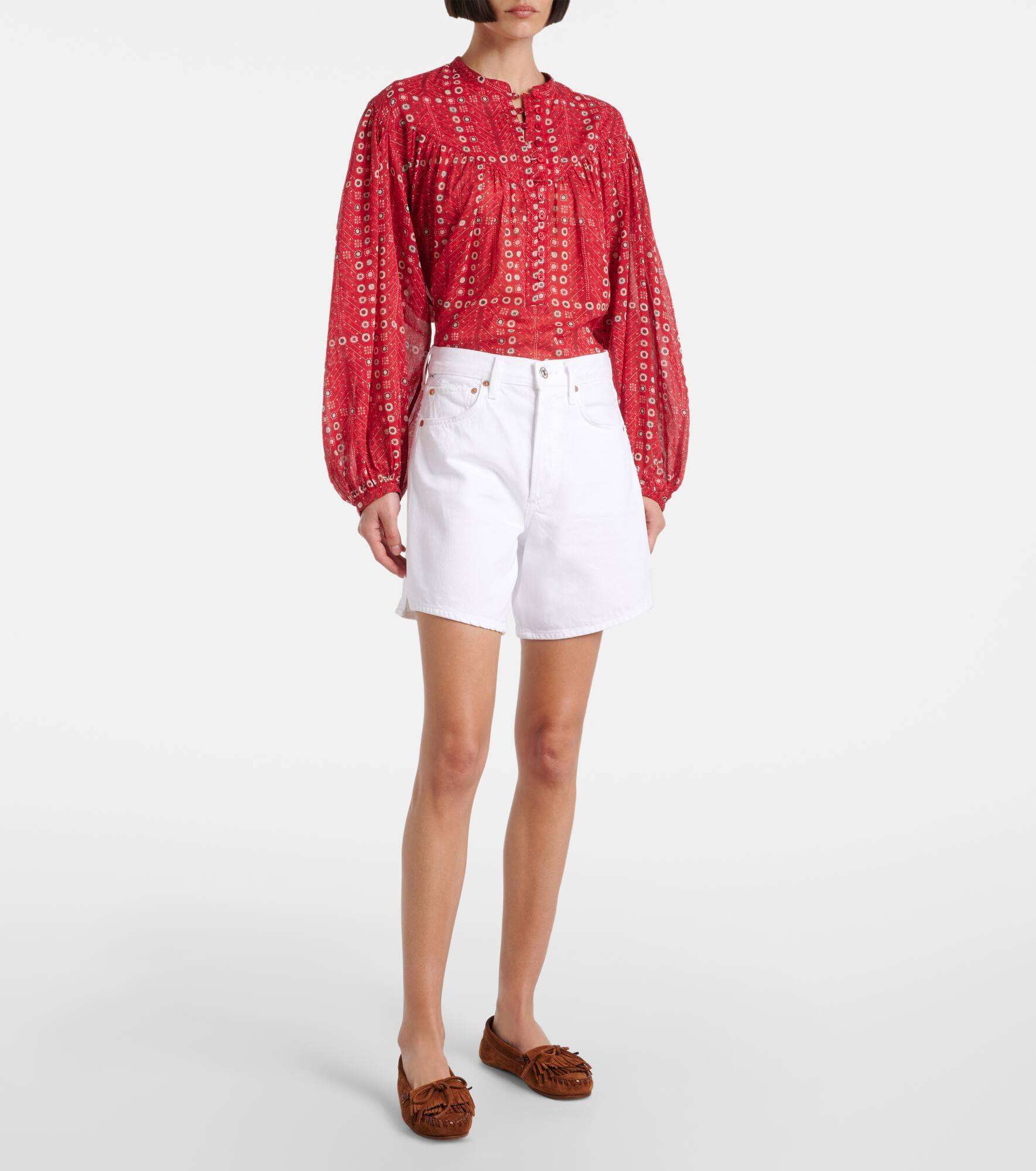 Marlow high-rise denim shorts - 6
