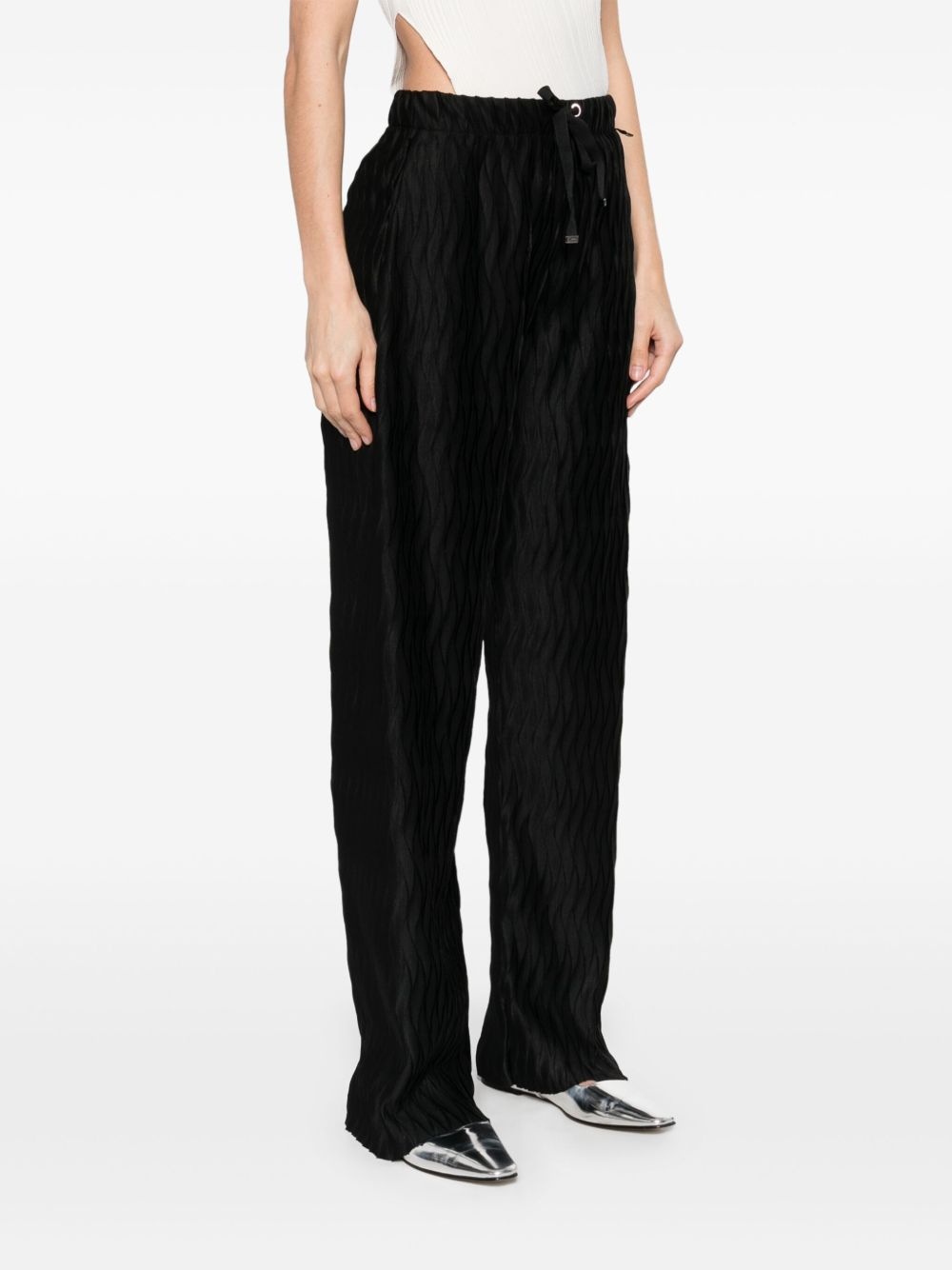 plissé tapered trousers - 3