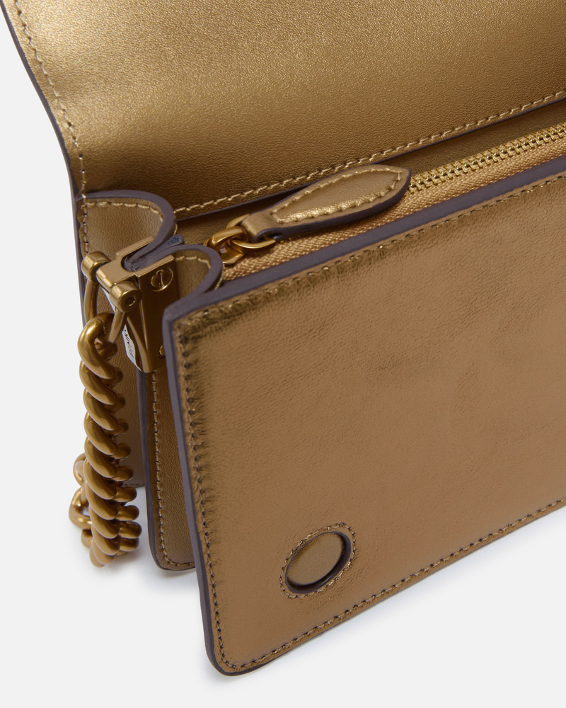 LOVE BAG SMALL LAMINATED CROSSBODY BAG WITH RHINESTONES 4