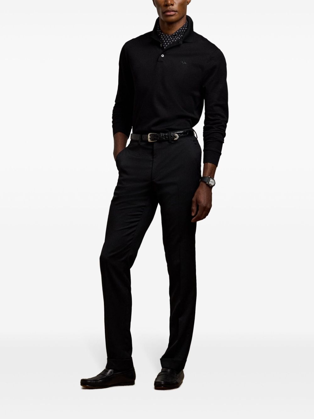 logo-embroidered cotton polo shirt - 2