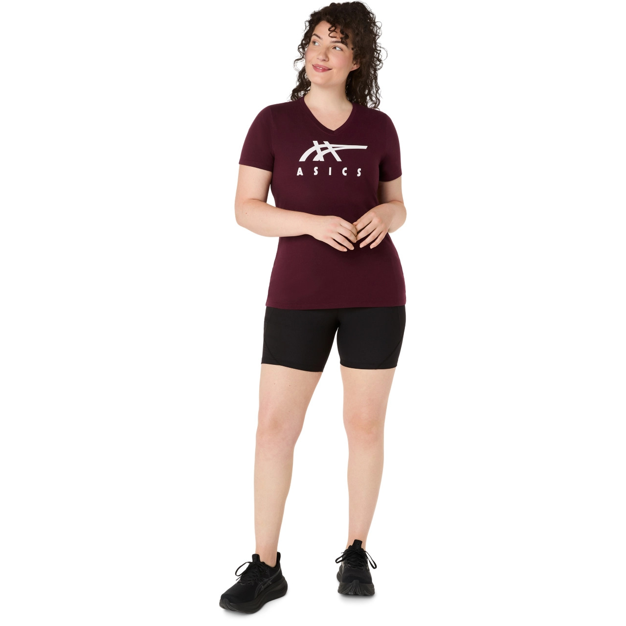 WOMEN'S ASICS STRIPES V-NECK - 6