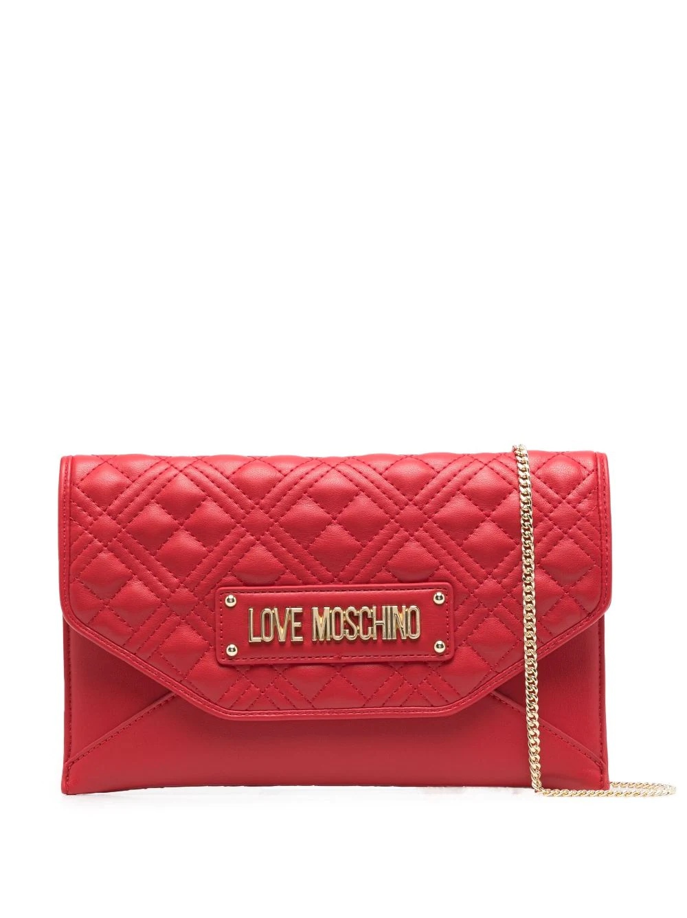 logo-plaque clutch bag - 1