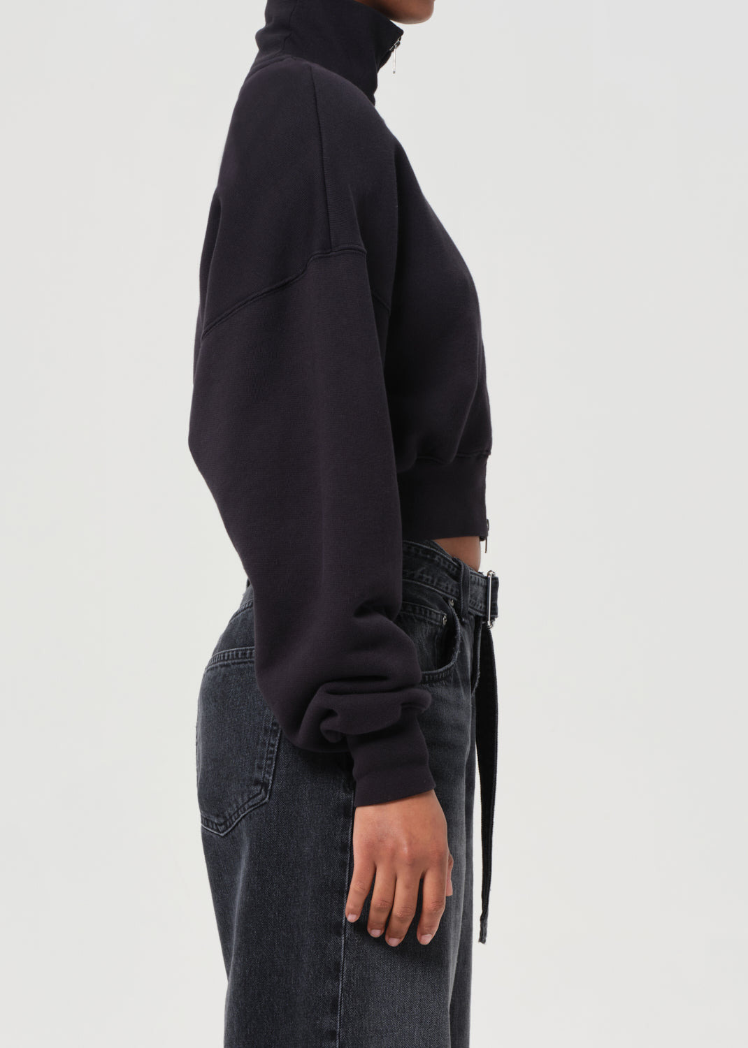 DARBY ZIP UP IN WASHED BLACK - 3