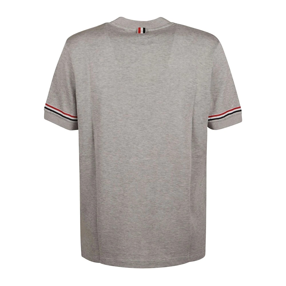 Tシャツ・カットソー Thom Browne MJS247A J0129 GROSGRAIN-LOOP T-shirt Lightweight Cotton Short Sleeve Striped Tee | Thom Browne