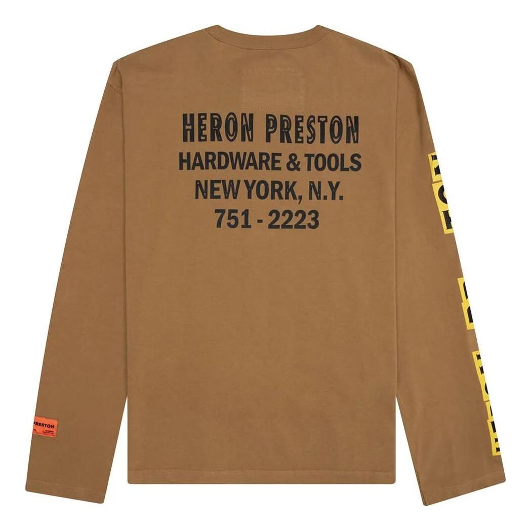 HERON PRESTON Hardware And Tools Long-Sleeve T-shirt 'Tobacco Brown Yellow' HMAB028F22JER0036419 - 2